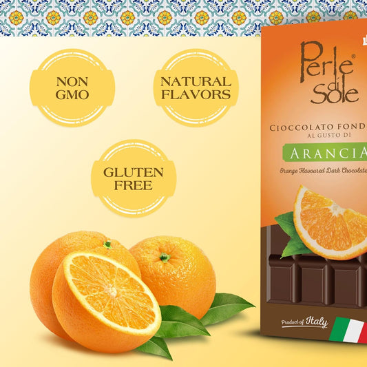 Barra de chocolate amargo con sabor a naranja (3.5 oz)
