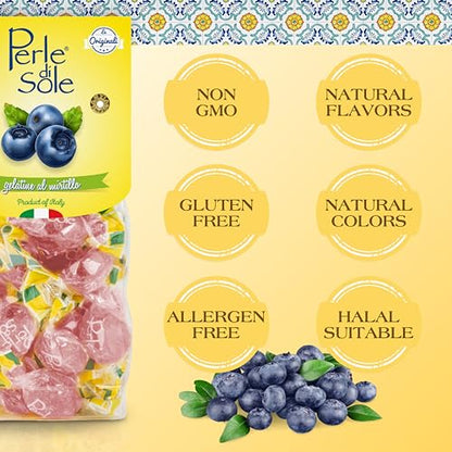Perle di Sole Blueberry Jellies — Italian Fruit Gelée (7 oz / 200g)