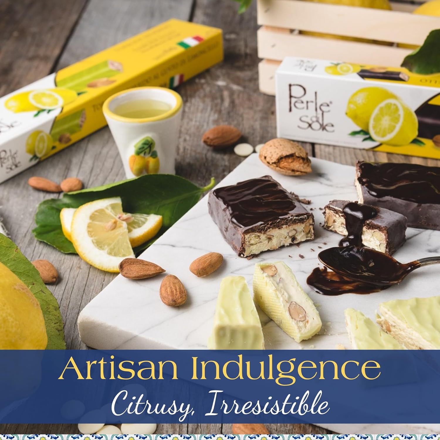 Turrón Suave De Limoncello Bañado En Chocolate Oscuro (5.29 Oz)