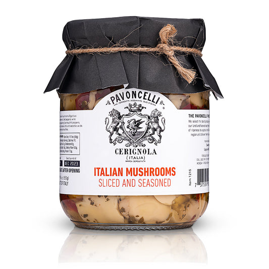 Italian Mushrooms Sliced and Seasoned